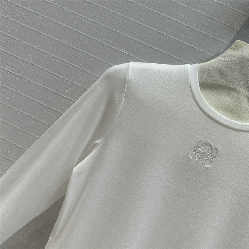 L0ew* knot embroidered bottoming shirt replica clothing