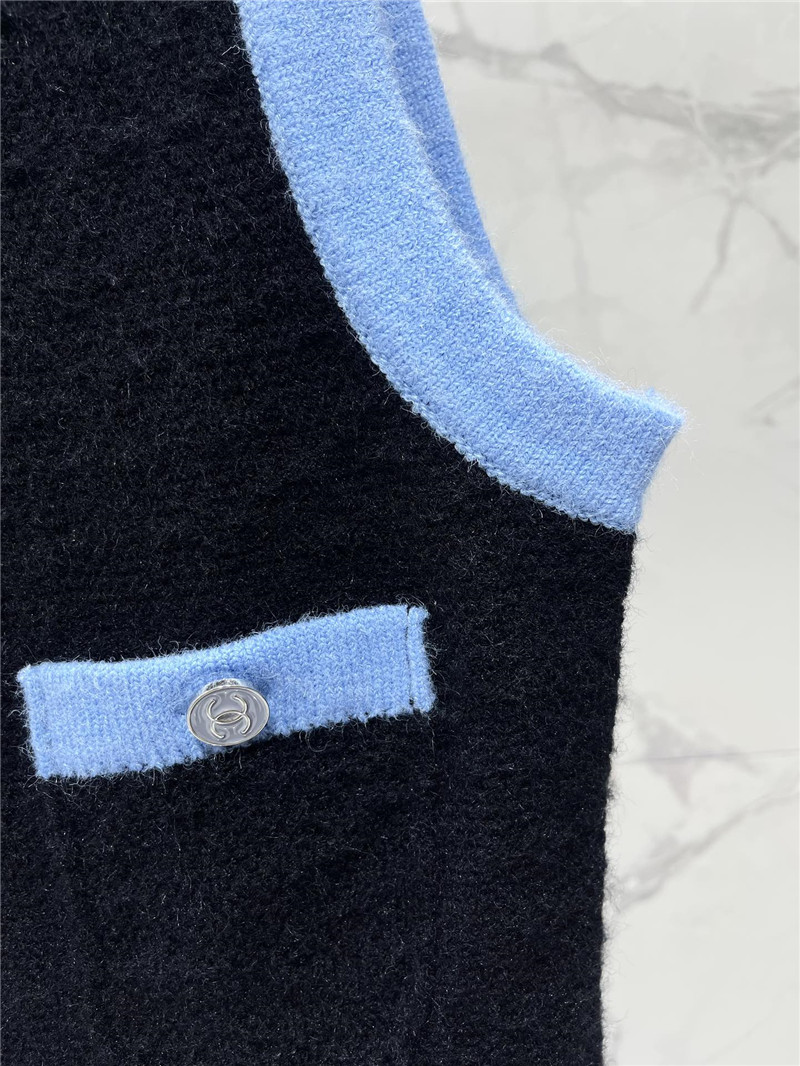 Ch**el contrast vest knit dress replica clothing