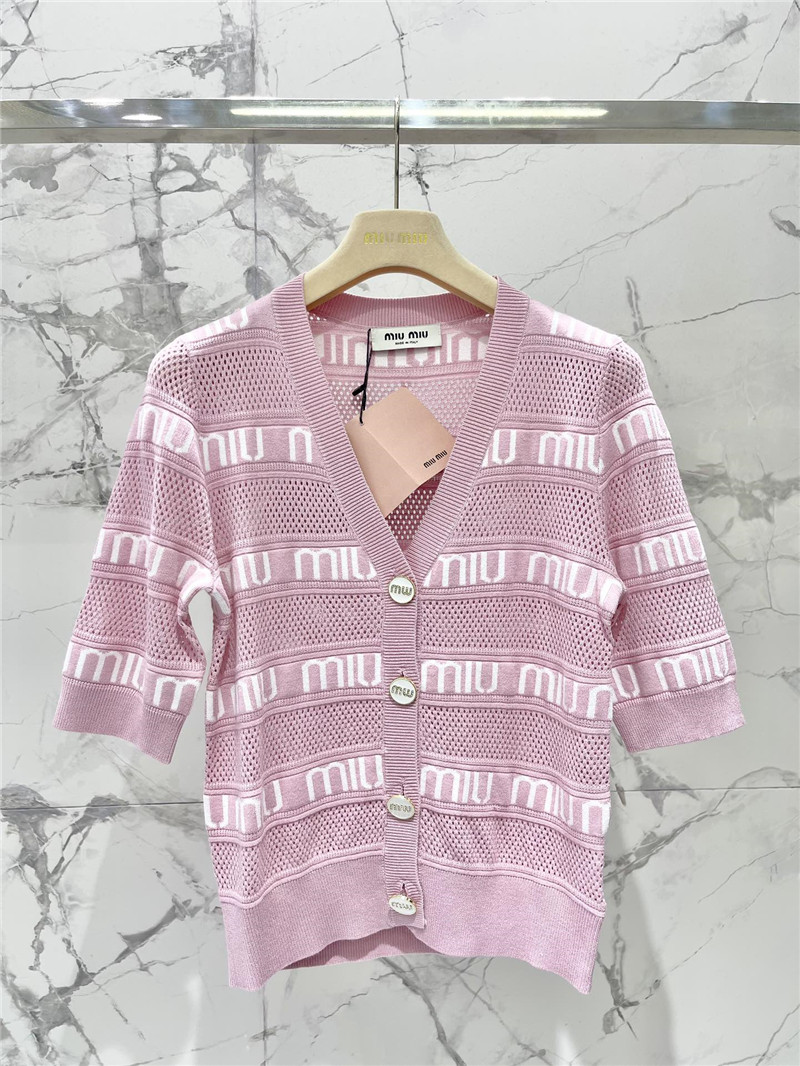 M1um1u letter jacquard cardigan replica d&g clothing
