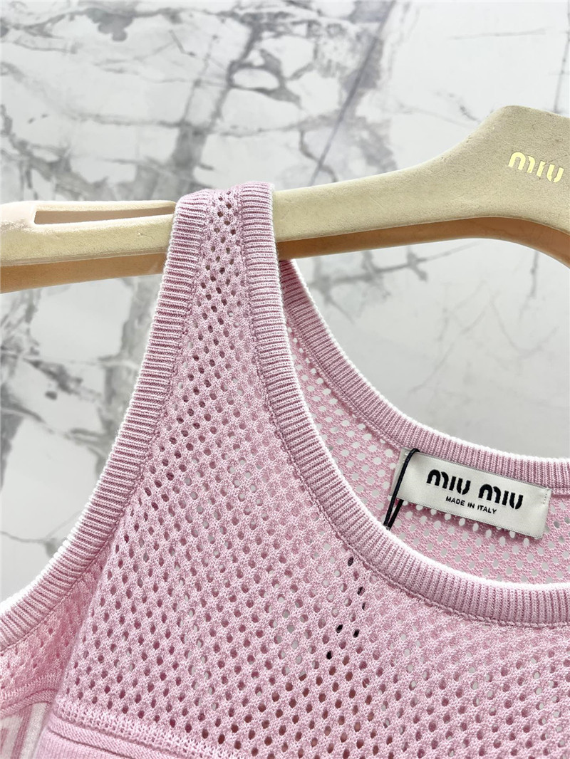 M1um1u letter jacquard vest replica clothing sites