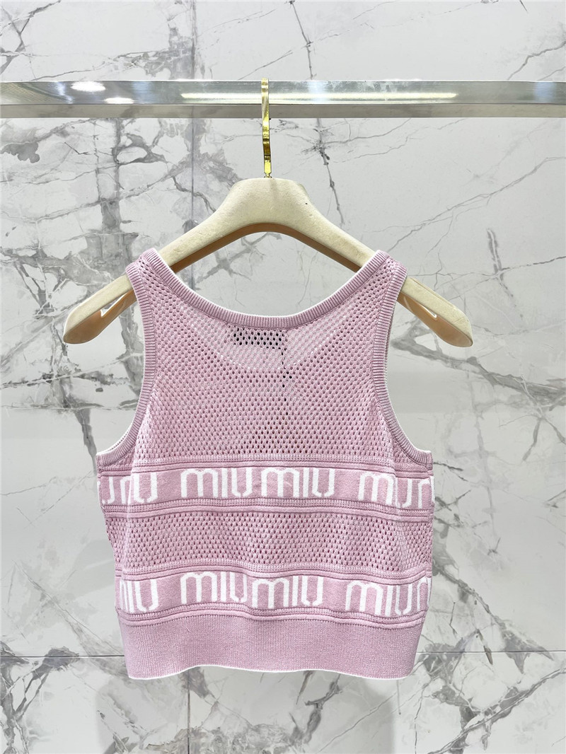M1um1u letter jacquard vest replica clothing sites