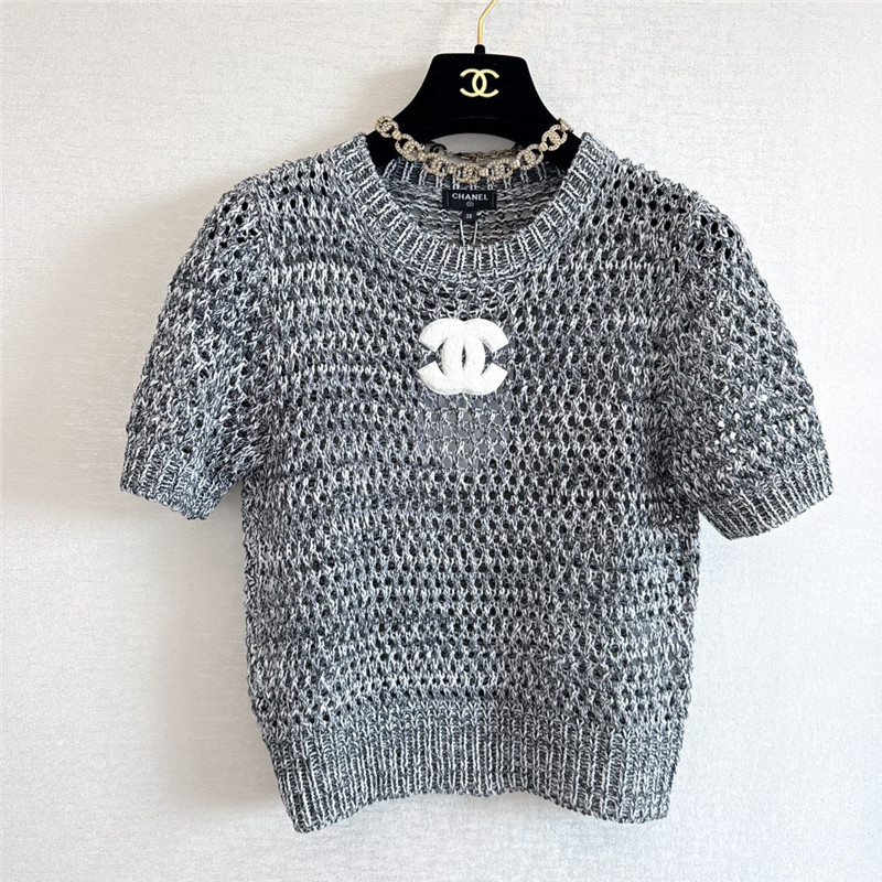 Ch**el new hollow knit short sleeve replica clothing sites