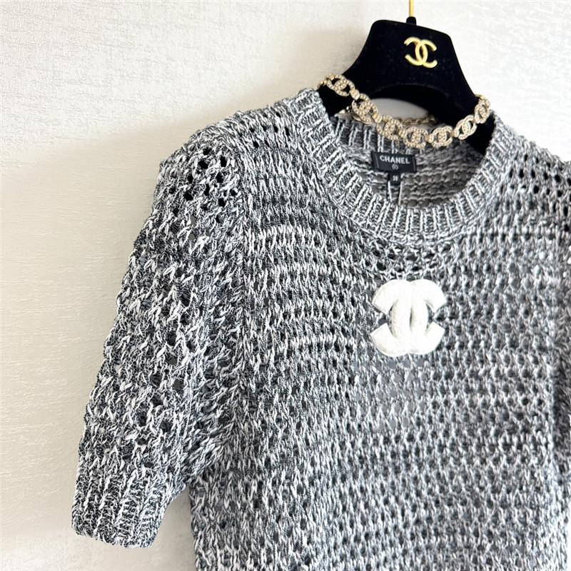Ch**el new hollow knit short sleeve replica clothing sites
