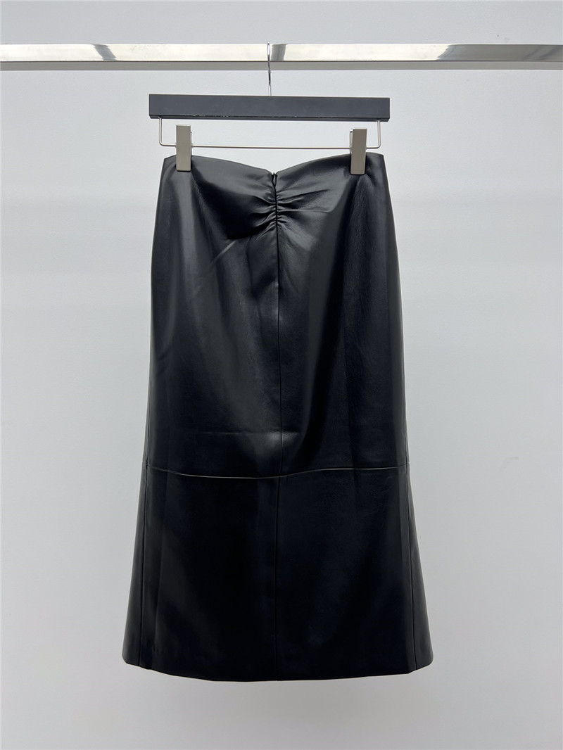 Y51 knot slit leather skirt cheap replica designer clothes