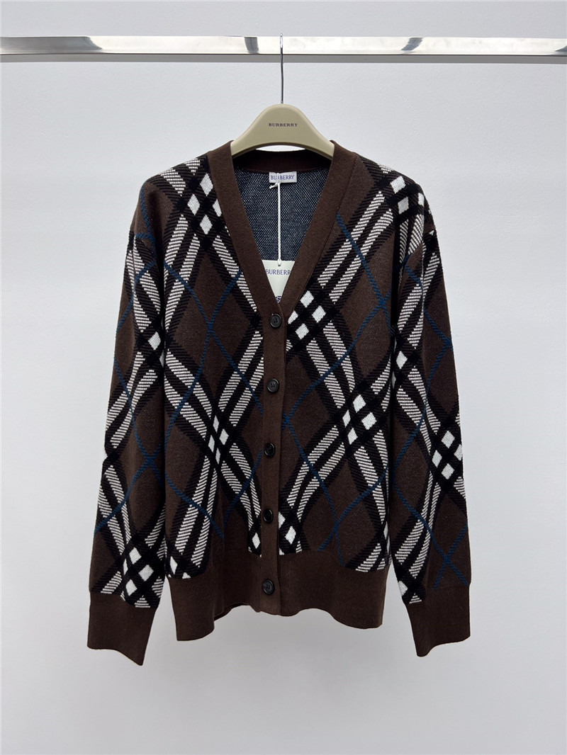 Bv*b*rry checked wool cardigan replica d&g clothing
