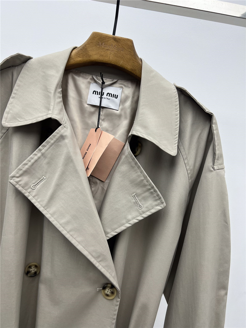 M1um1u double-breasted belted trench coat replica clothing sites
