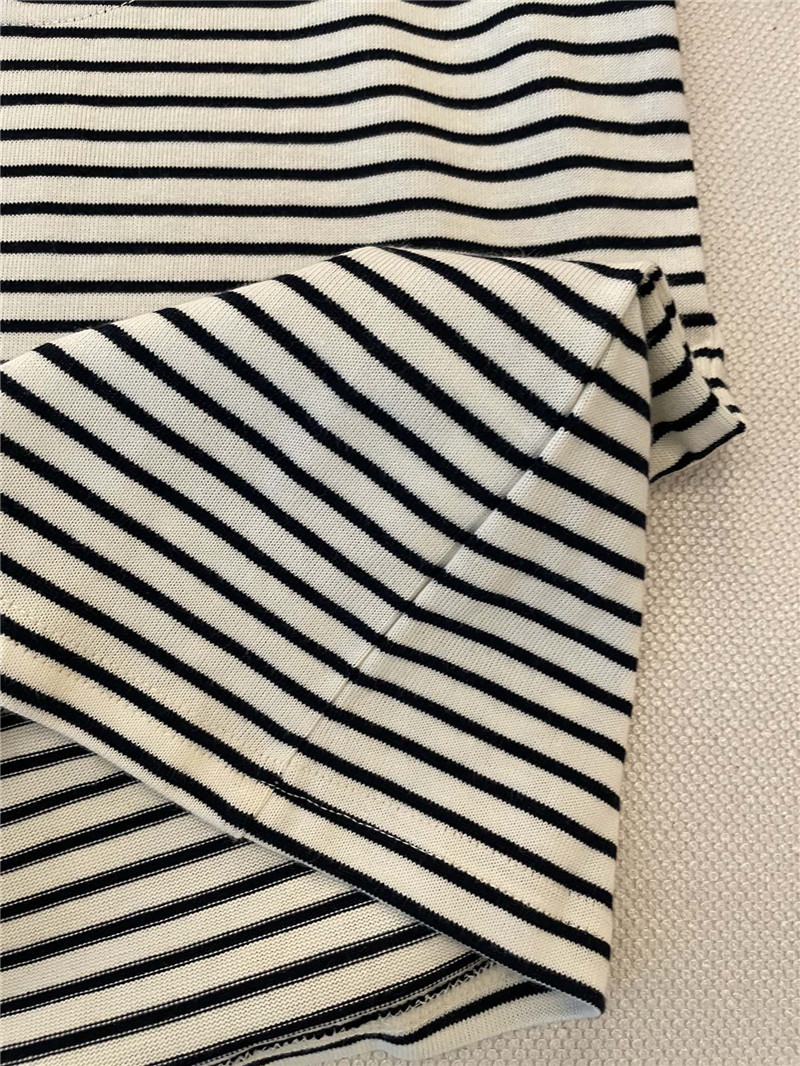 Ch**el navy striped short-sleeved replicas clothes