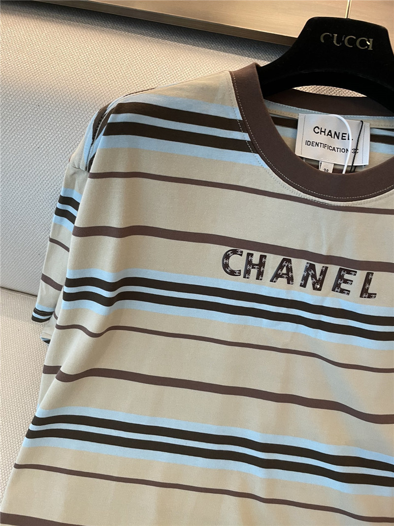 Ch**el new striped t-shirt cheap replica designer clothes