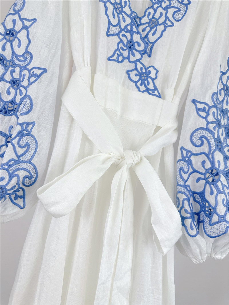 zimm embroidery detail long dress replica clothes