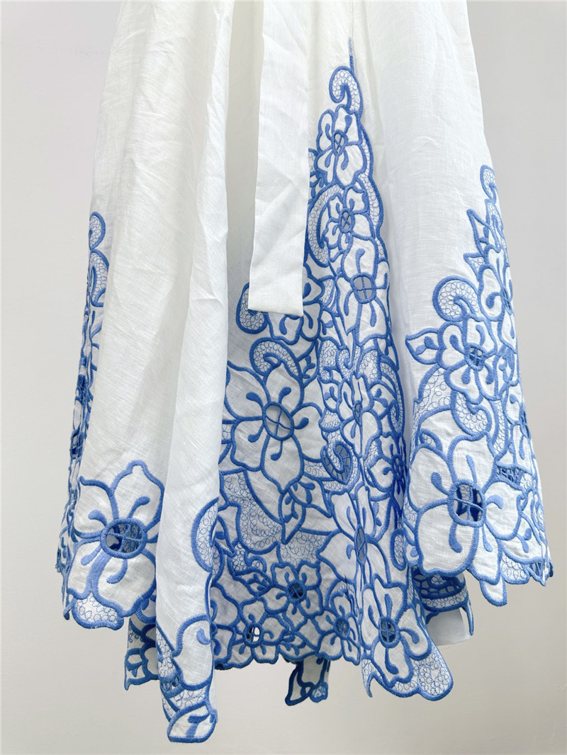zimm embroidery detail long dress replica clothes