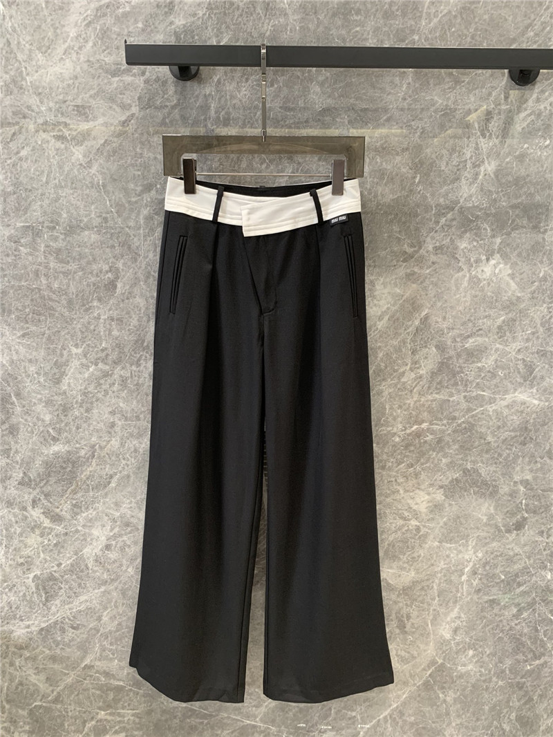 M1um1u wool wide-leg pants replica d&g clothing