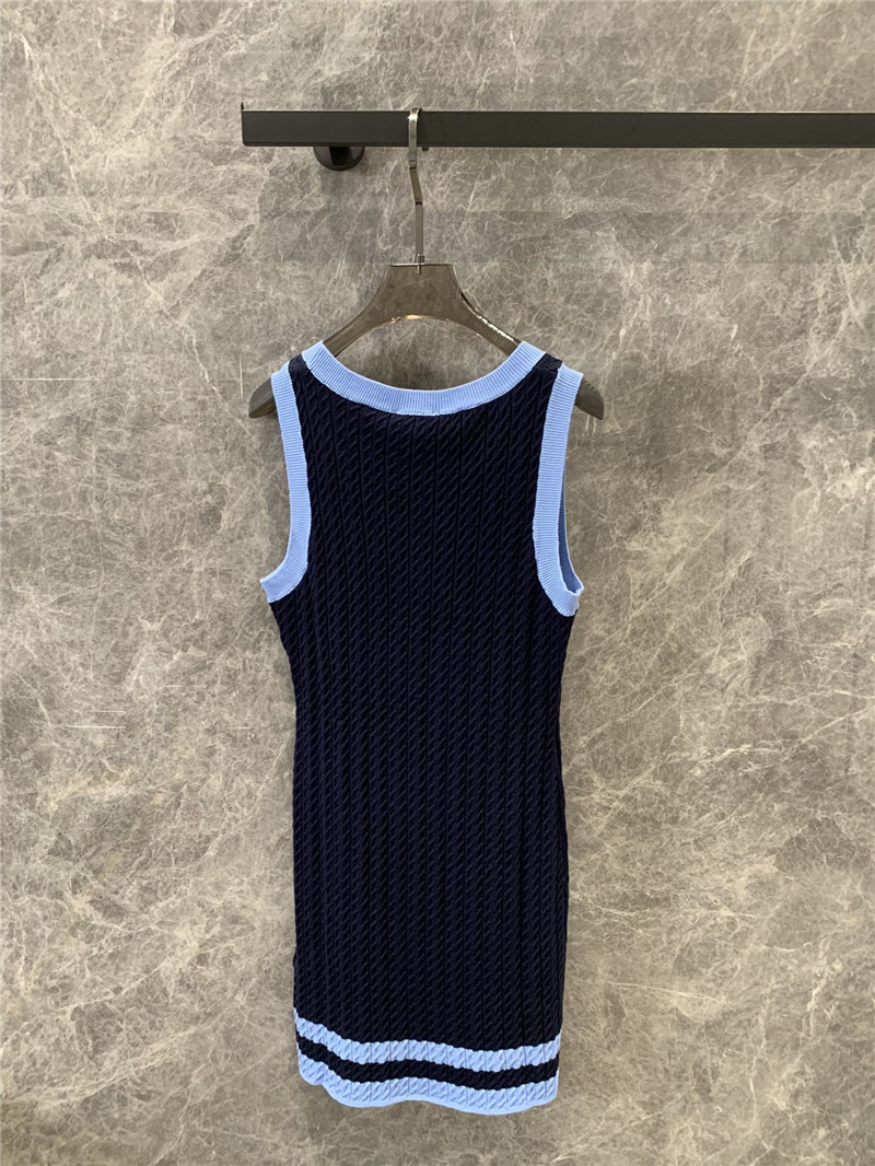 Ch**el double c knitted vest dress replica clothes