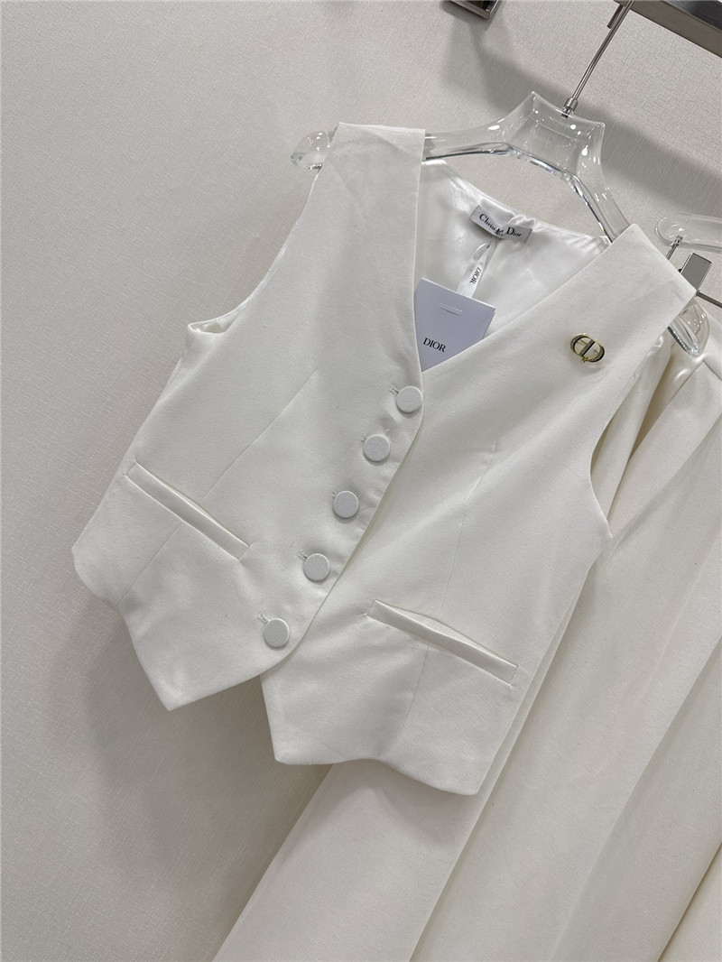 D10r v-neck vest skirt cotton and linen suit replica clothing