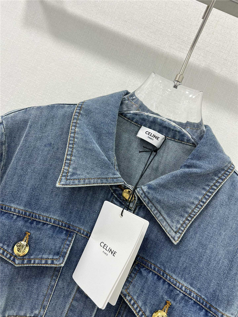 Ce1i*e denim long sleeve dress replica clothes