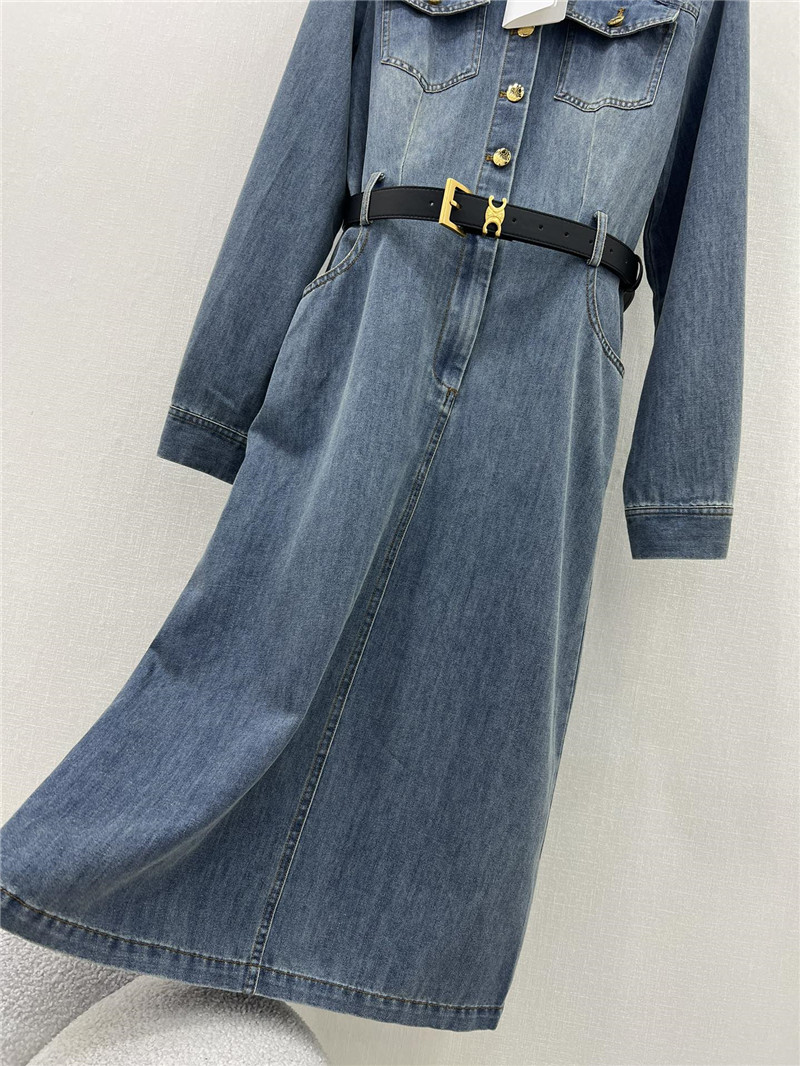 Ce1i*e denim long sleeve dress replica clothes