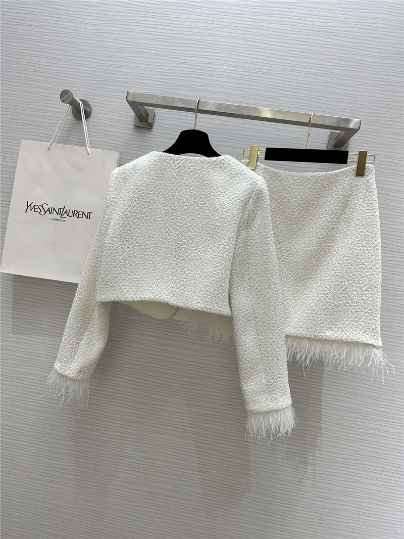 Y51 soft tweed jacket + sequined skirt set replicas clothes