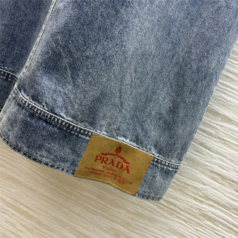 Pra*a fake two piece denim dress replica clothes