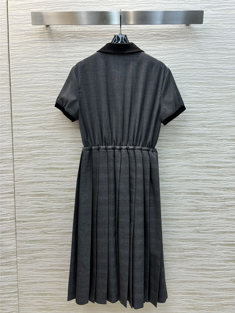 M1um1u lapel pleated drawstring dress replica d&g clothing