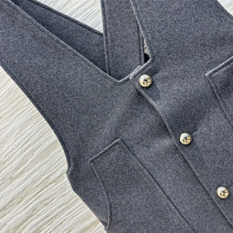 Ce1i*e high-grade grey wool overalls skirt replica designer clothes