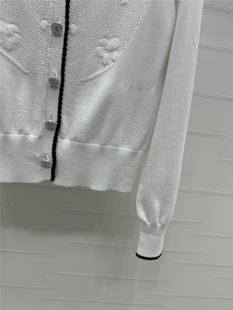 Ch**el jacquard knitted v-neck cardigan replica clothes