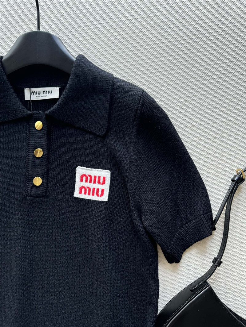 M1um1u polo knit short sleeve replica d&g clothing