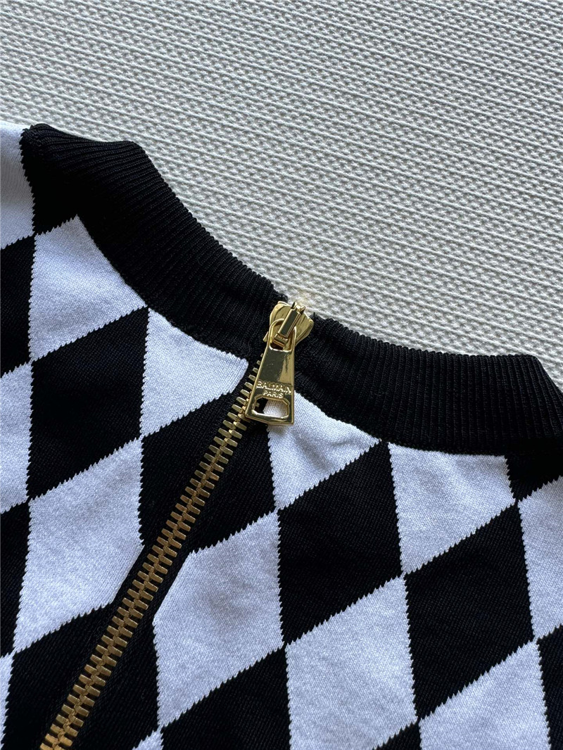 balmain black and white D1am0nd cardigan replica clothes