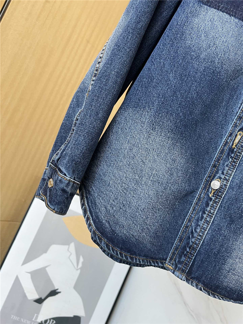 D10r floral slogan embroidered denim jacket replica clothes
