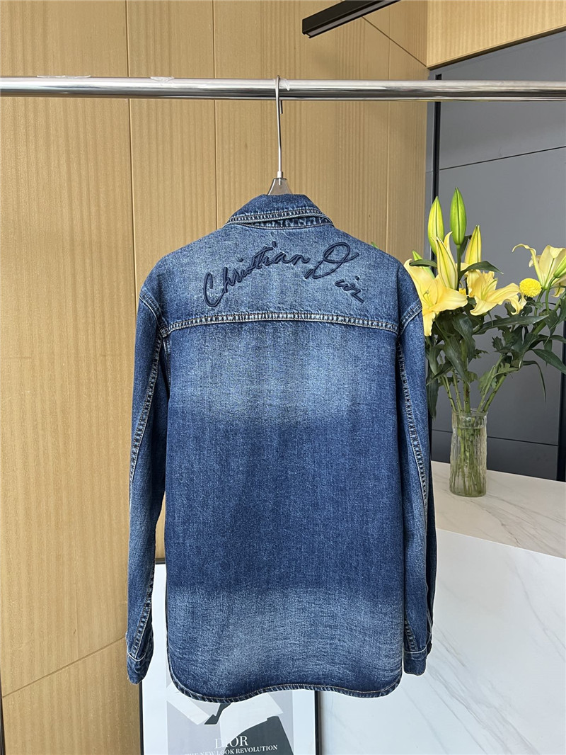 D10r floral slogan embroidered denim jacket replica clothes