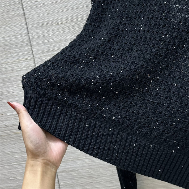 Ch**el hollow crochet top replica clothing sites