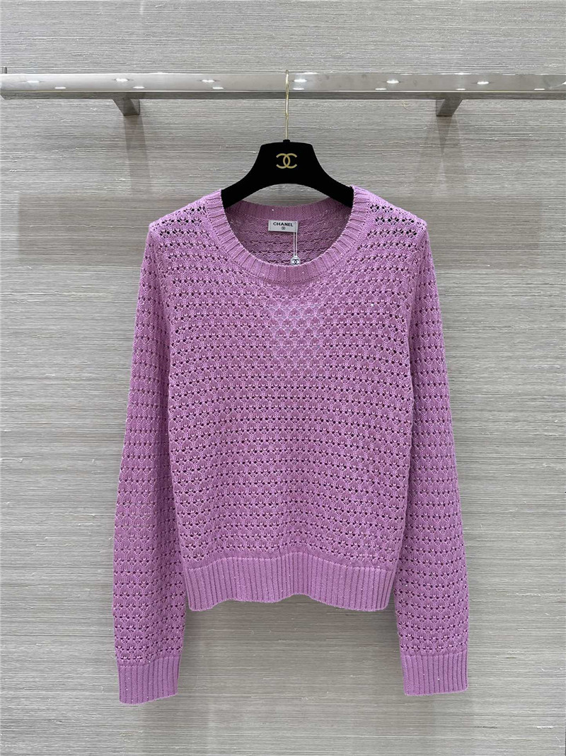 Ch**el hollow crochet top replica clothing sites