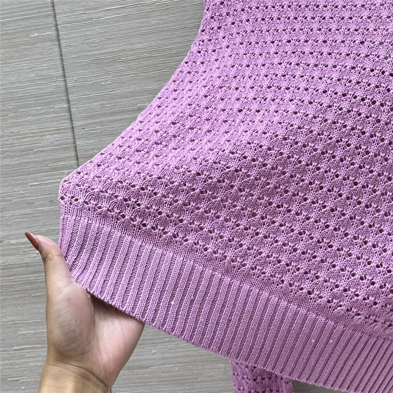 Ch**el hollow crochet top replica clothing sites