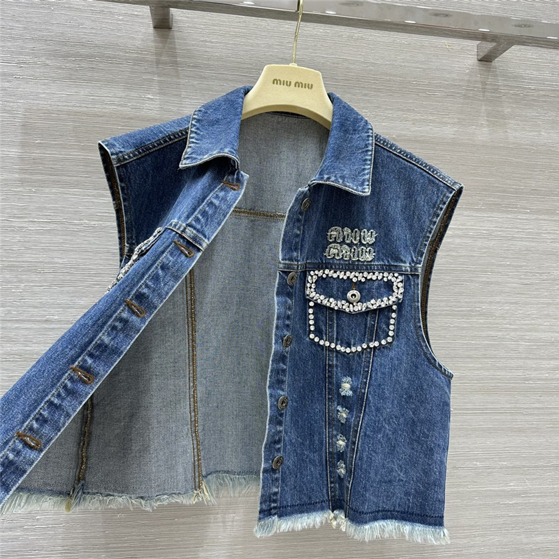 M1um1u workwear style denim vest replicas clothes