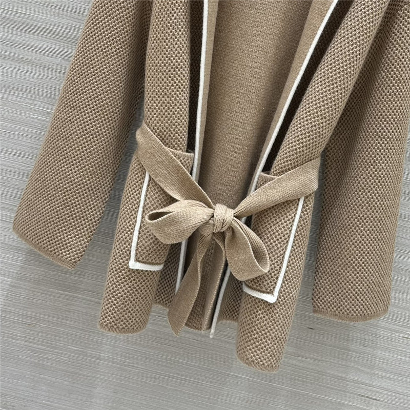 L0r0 P1ana pure cashmere curly tie coat replica clothes