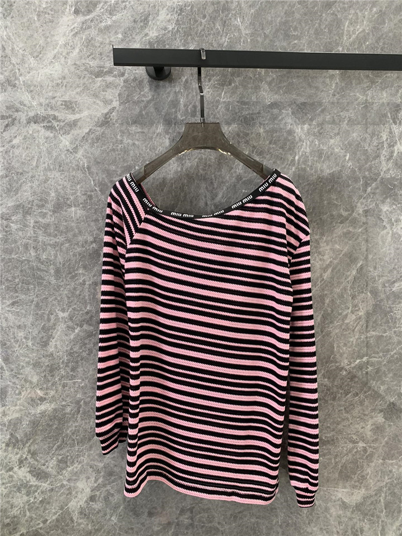 M1um1u striped long-sleeved t-shirt replica clothing sites