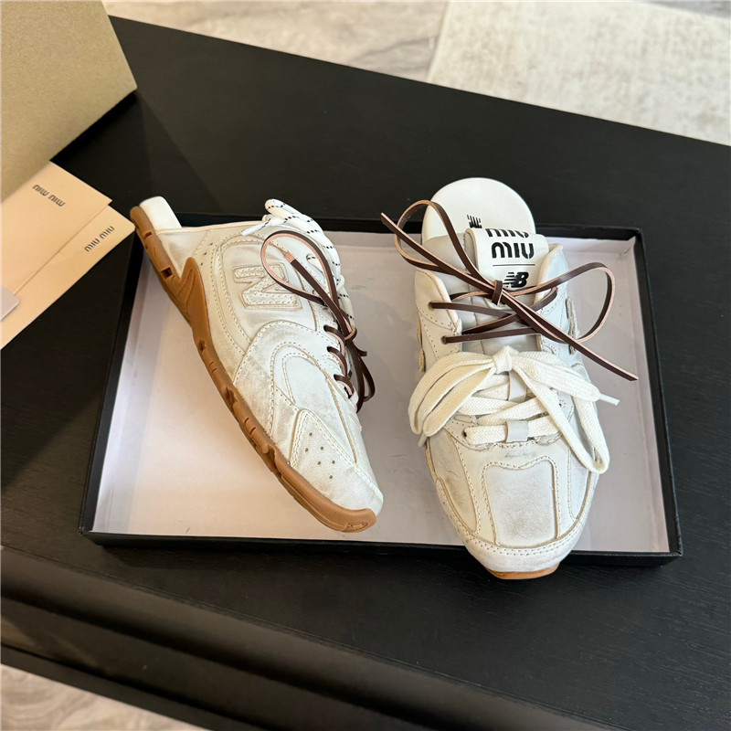 New Balance x Miu Miu 530 SL Deco Calf Leather Mules