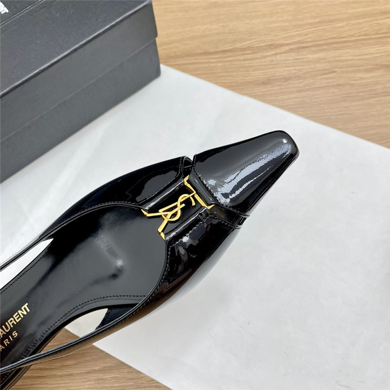 Sa1nt Lau*nt babylone slingback flats black patent leather