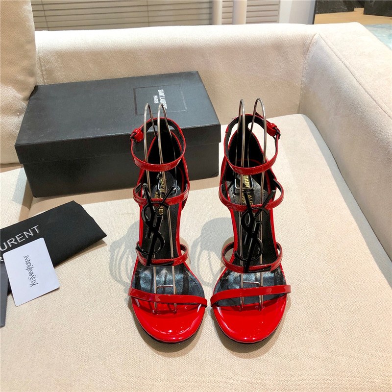 Sa1nt Lau*nt cassandra red patent heel sandals