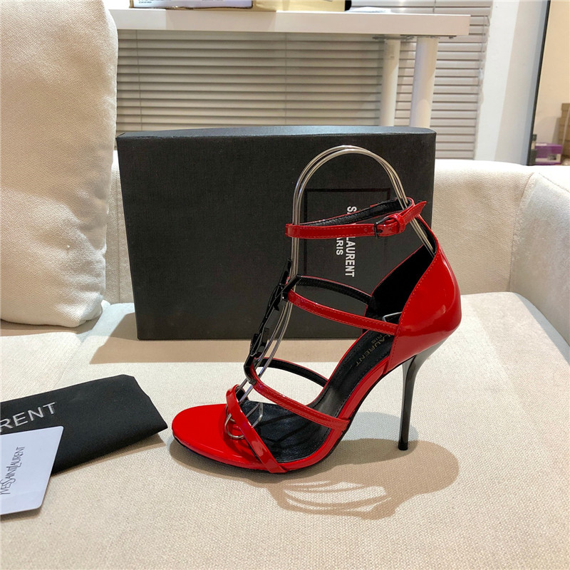 Sa1nt Lau*nt cassandra red patent heel sandals