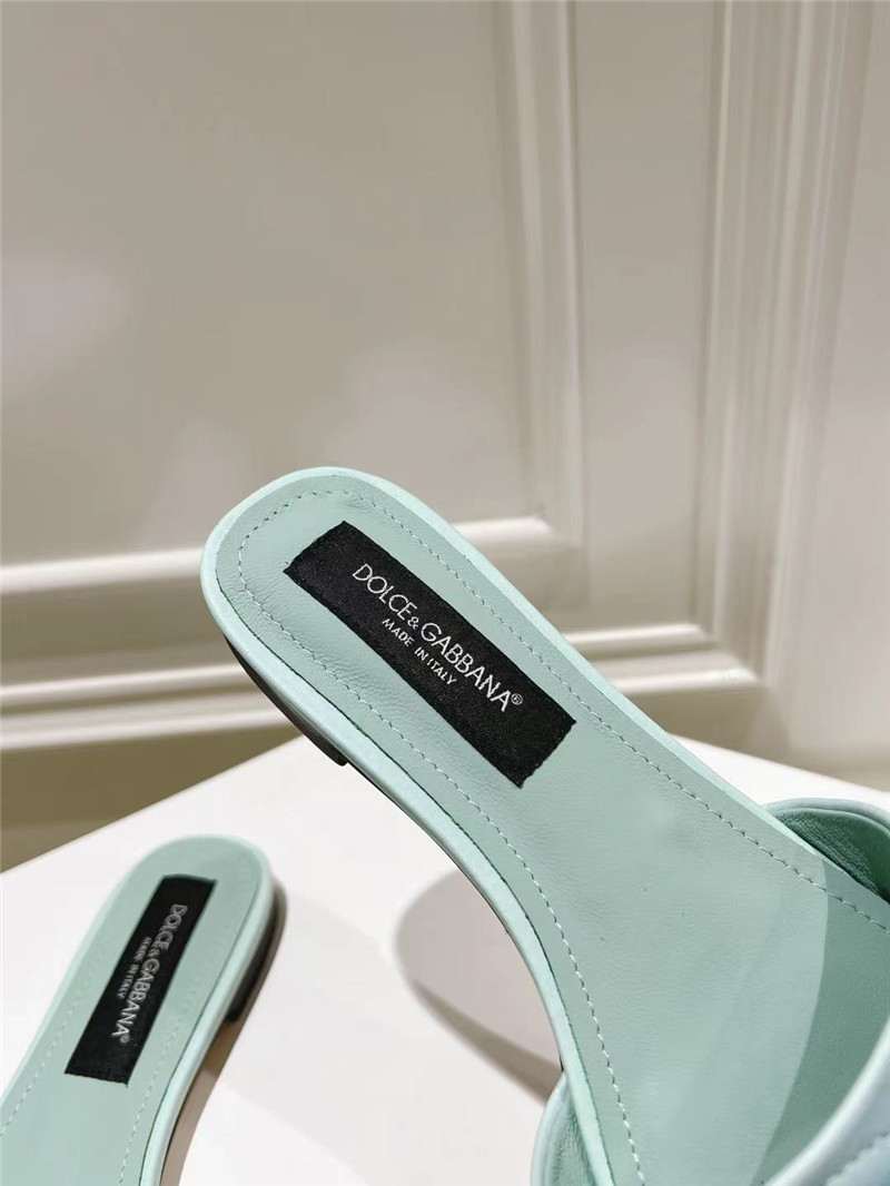 Dolce & Gabbana Blue Ombré-Print Calfskin Sliders