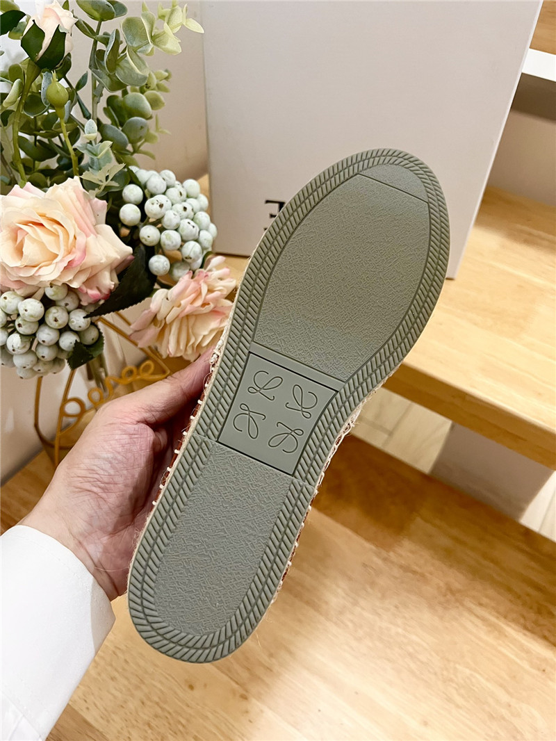 L0ew* anagram jacquard espadrilles white