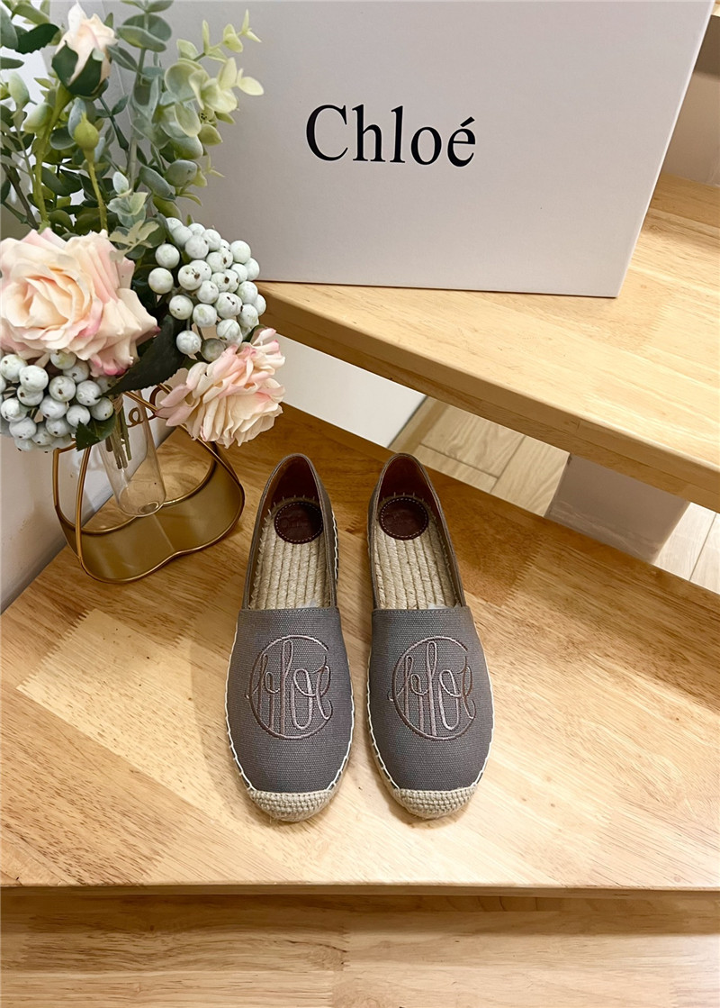 Chloé Isla Espadrille Grey Cotton