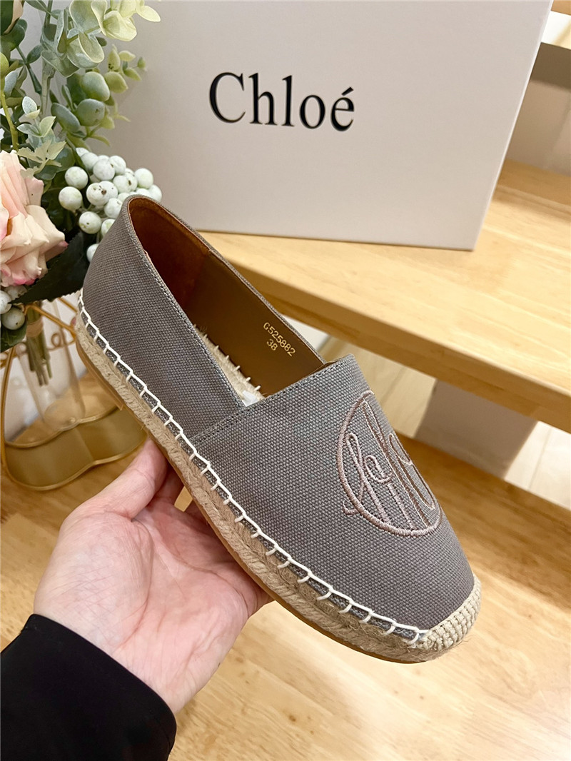 Chloé Isla Espadrille Grey Cotton