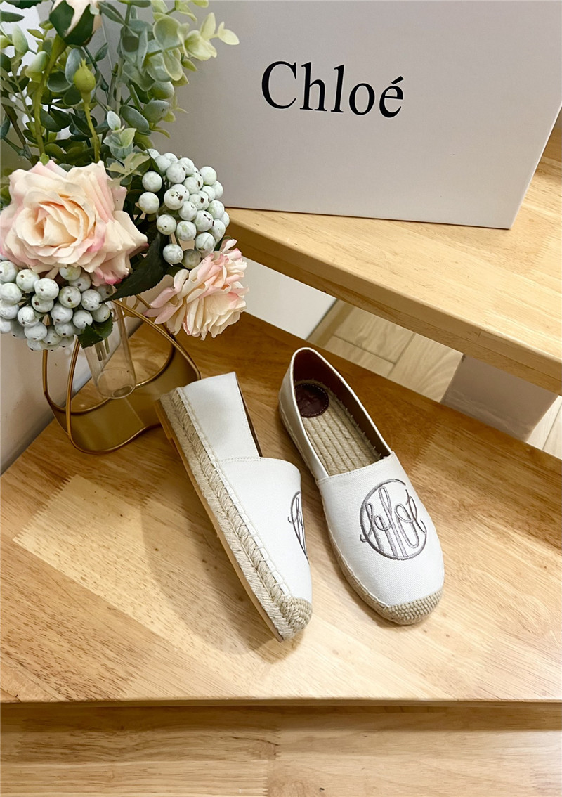 Chloé Isla Espadrille White Cotton