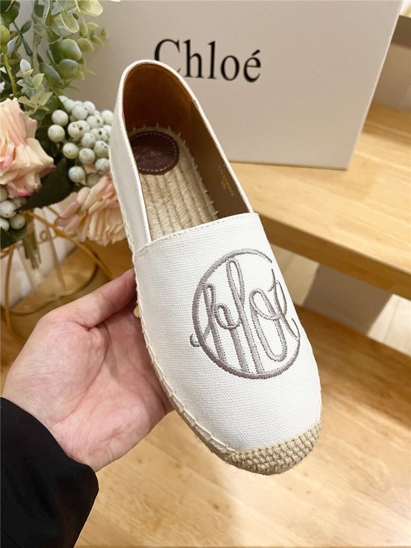 Chloé Isla Espadrille White Cotton