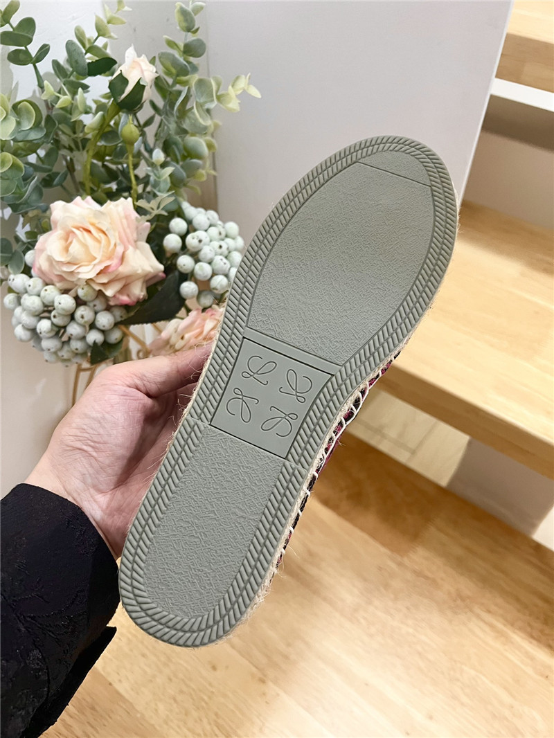 L0ew* anagram jacquard espadrilles black