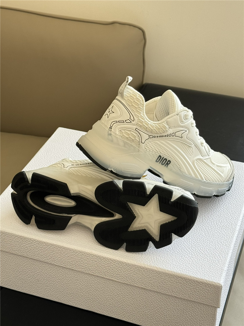 D10r white mesh oblique vibe sneakers