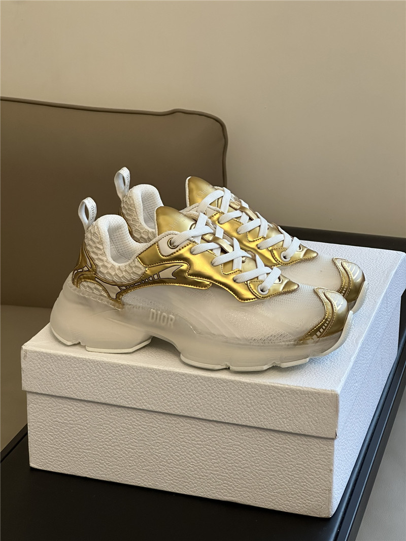 D10r gold mesh oblique vibe sneakers