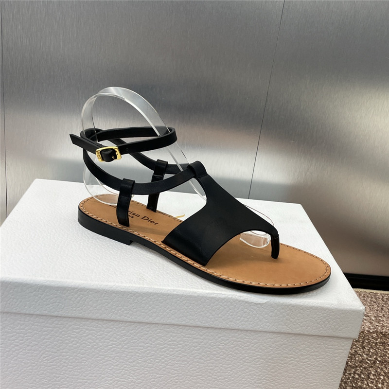 D10riviera D10r sun thong sandal black calfskin