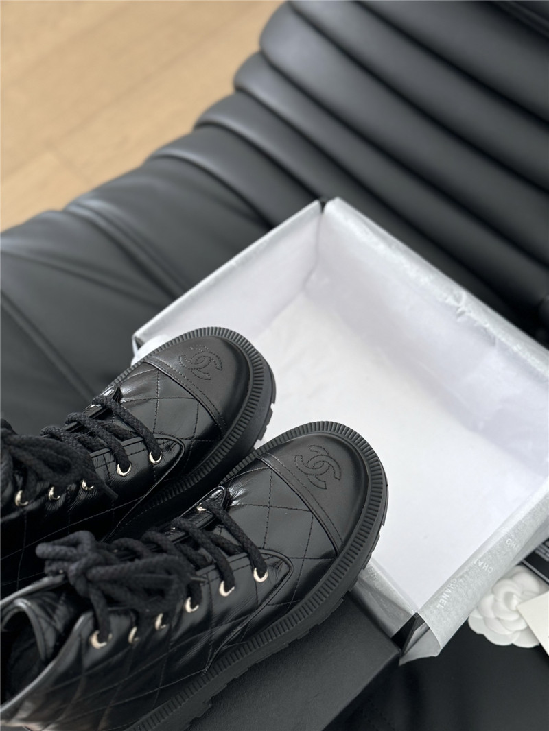 ch**el D1am0nd calfskin lace-up ankle boots