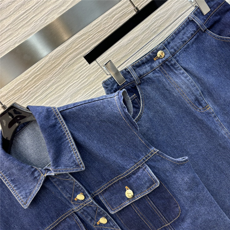 l0vis Vvtt0n lv topstitched vest denim suit replica clothes